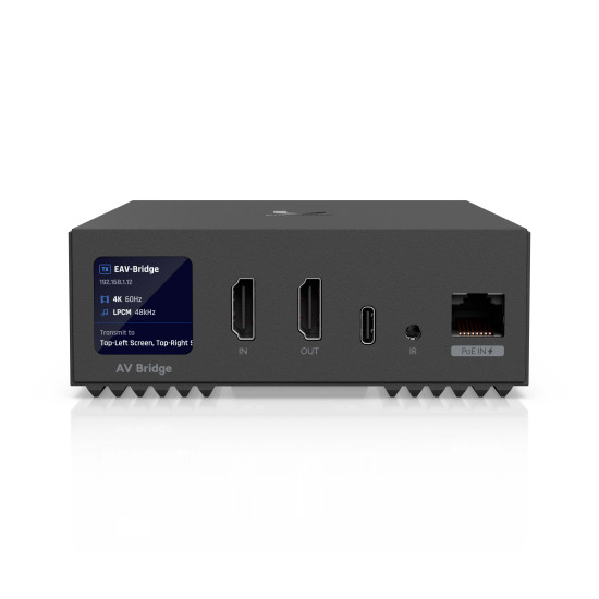 Transceiver Audio/Video AV-over-IP 4K60 HDMI și XLR UniFi Ubiquiti Enterprise, PoE+, EAV-Bridge